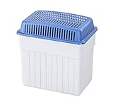 WENKO Feuchtigkeitskiller mit 2 kg Granulatblock, Raumentfeuchter, fasst bis zu 2,8 l Feuchtigkeit, laborgeprüft, nachfüllbar, reduziert Schimmel und Gerüche, Maße (BHT): 23x24x15,5 cm, grau-blau